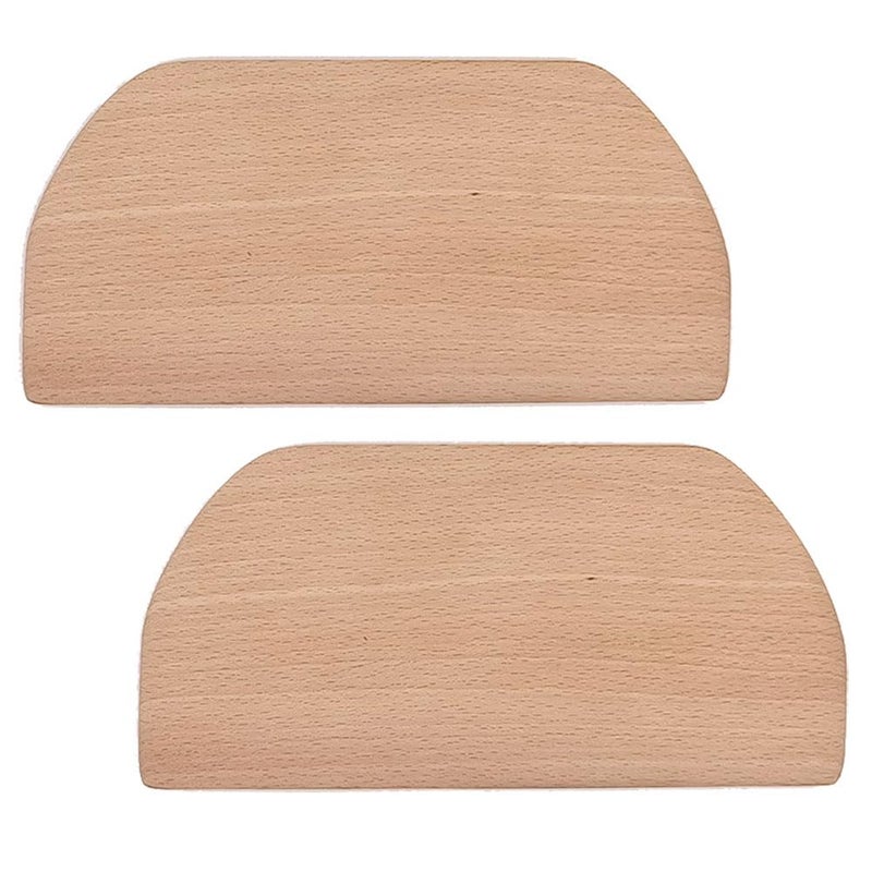 Luzen 2Pcs Wooden Dough Scraper Multipurpose Kitchen Gadgets Dough Cutters Bench Scraper Flour Mixing Shovel Pancake Scraper for Cake, Pastry, Pizza, Pancake, Bread Baking Supplies - Image 1