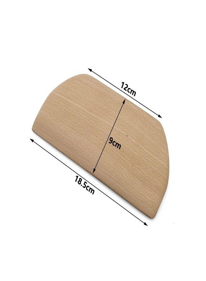 Luzen 2Pcs Wooden Dough Scraper Multipurpose Kitchen Gadgets Dough Cutters Bench Scraper Flour Mixing Shovel Pancake Scraper for Cake, Pastry, Pizza, Pancake, Bread Baking Supplies - Image 2