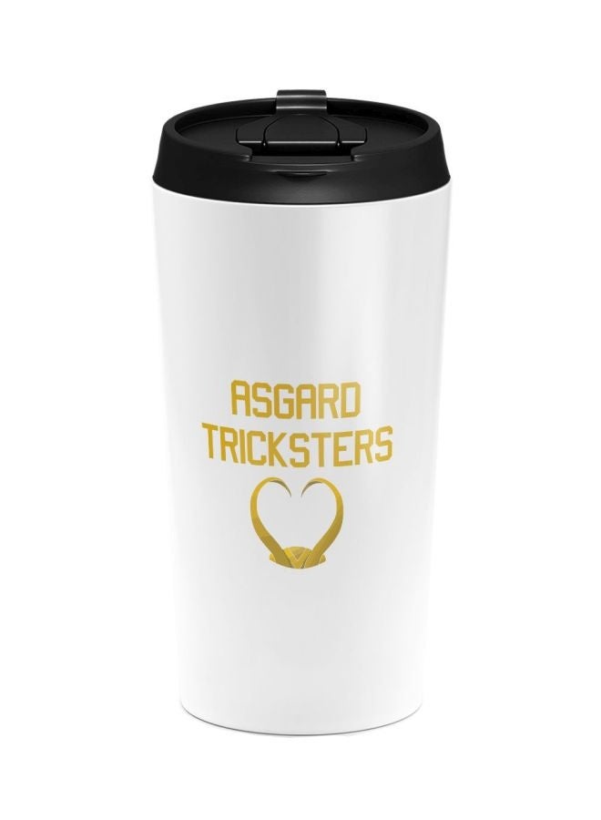 LIT كوب سفر أبيض مطبوع مع غطاء من لوكي - Image 1