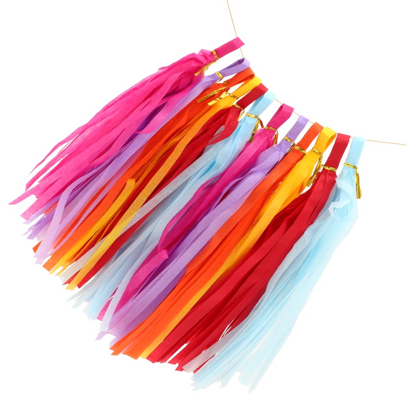 12pcs Hanging Paper Tassels Colorful Wall Background Paper Tassels DIY Pendants - Image 1