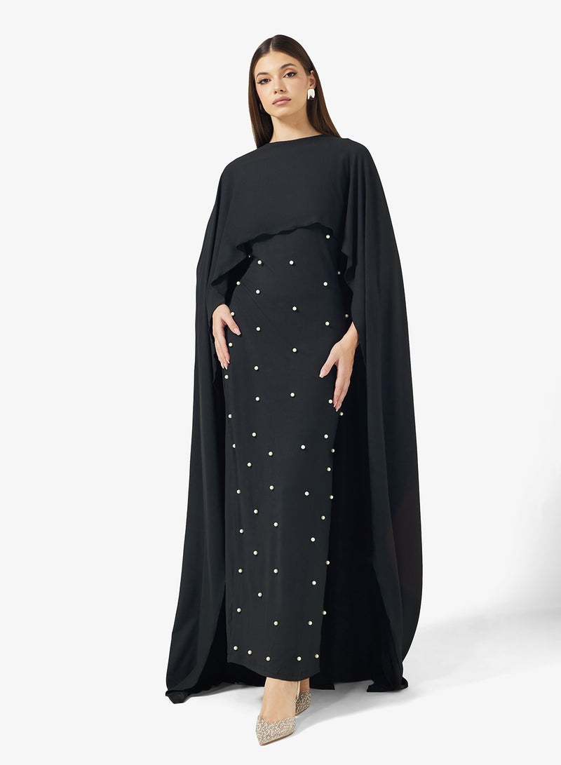 ايلا فستان كيب بياقة مزينة - Image 4