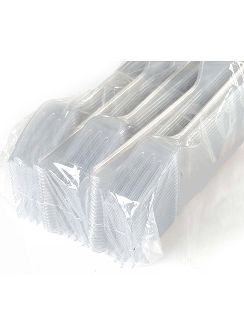 Ofis ve Ofis Office and Office Transparent Luxury Large Plastic Forks - 100 PIECES 