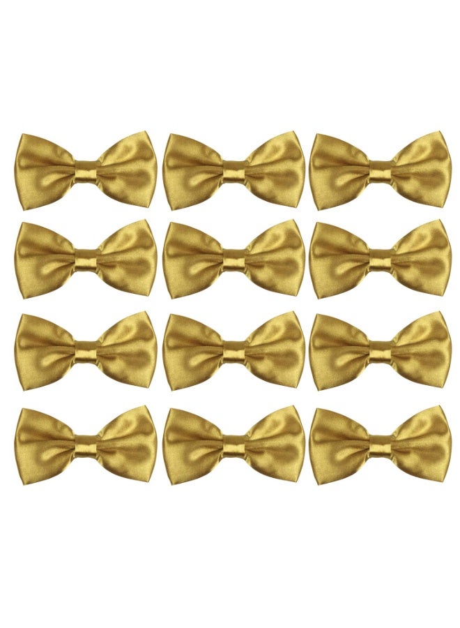 Neck Bowtie Tuxedo for Men Adjustable Solid Satin Pre-tied 12 Pcs Wedding Party - Image 1