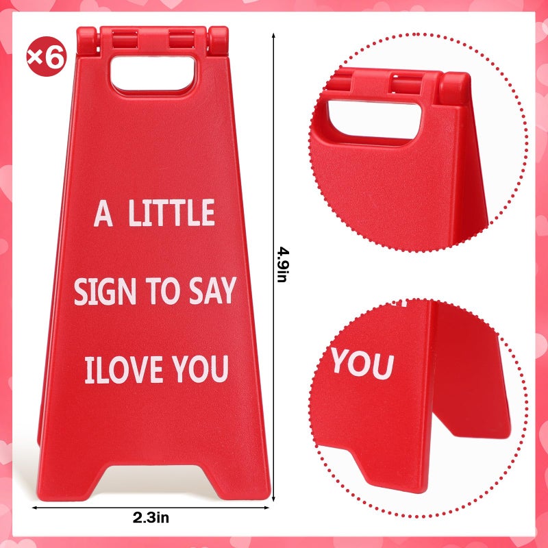 Memorywuu 6 Pcs A Little Sign to Say I Love You Romantic Mini Valentine's Sign Funny Table Desk Decor Birthday Anniversary Wedding Christmas Valentines Gifts for Her Him Lovers Couples - Image 2