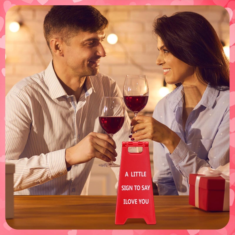 Memorywuu 6 Pcs A Little Sign to Say I Love You Romantic Mini Valentine's Sign Funny Table Desk Decor Birthday Anniversary Wedding Christmas Valentines Gifts for Her Him Lovers Couples - Image 5