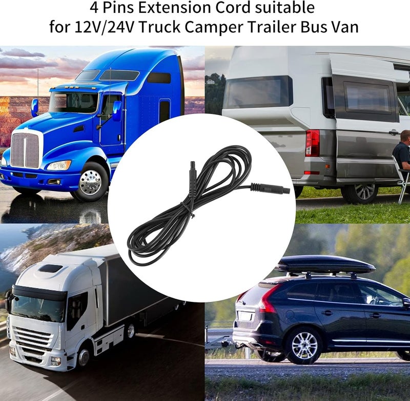 كلاراكو كابل تمديد سيارة رباعي الدبابيس بطول 2.5 متر، مقاوم لدرجات الحرارة العالية، ومقاوم للمواد الكيميائية، ومناسب لمقطورة شاحنة التخييم 12 فولت 24 فولت، - Image 5