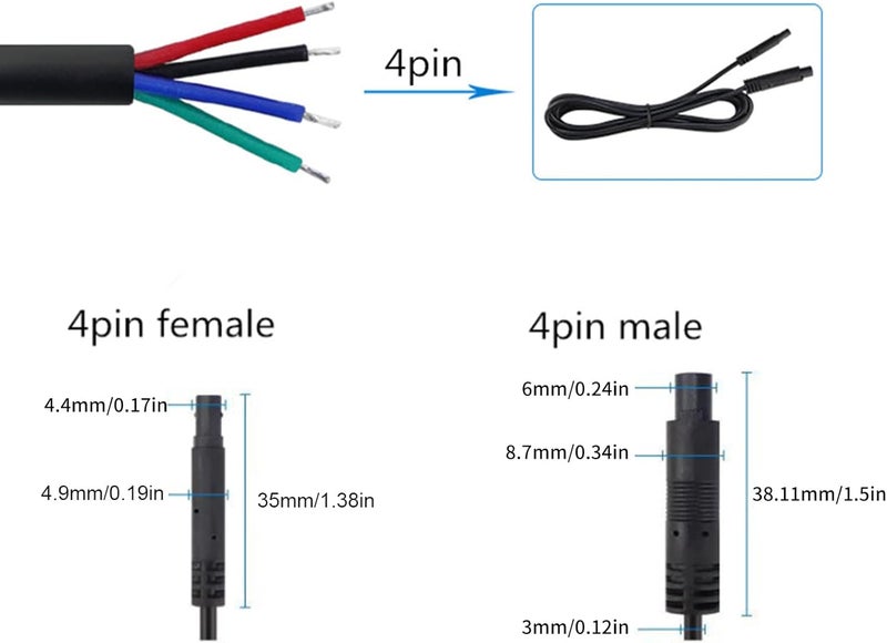 كلاراكو كابل تمديد سيارة رباعي الدبابيس بطول 2.5 متر، مقاوم لدرجات الحرارة العالية، ومقاوم للمواد الكيميائية، ومناسب لمقطورة شاحنة التخييم 12 فولت 24 فولت، - Image 4
