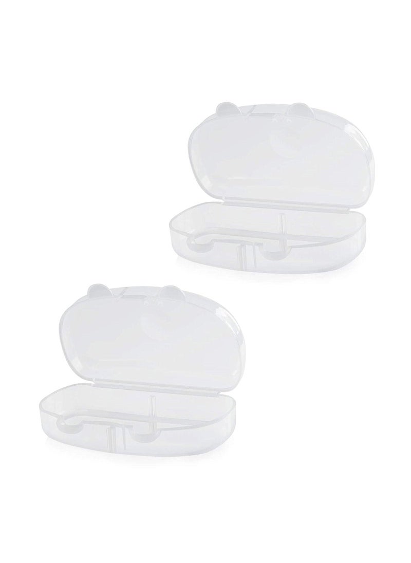 Generic - Pacifier Case, Pacifier Container, Baby Pacifier Case for Travel, BPA Free, Can be Used to Carry 2 Pacifiers, Transparent, 2 Pack - Image 1