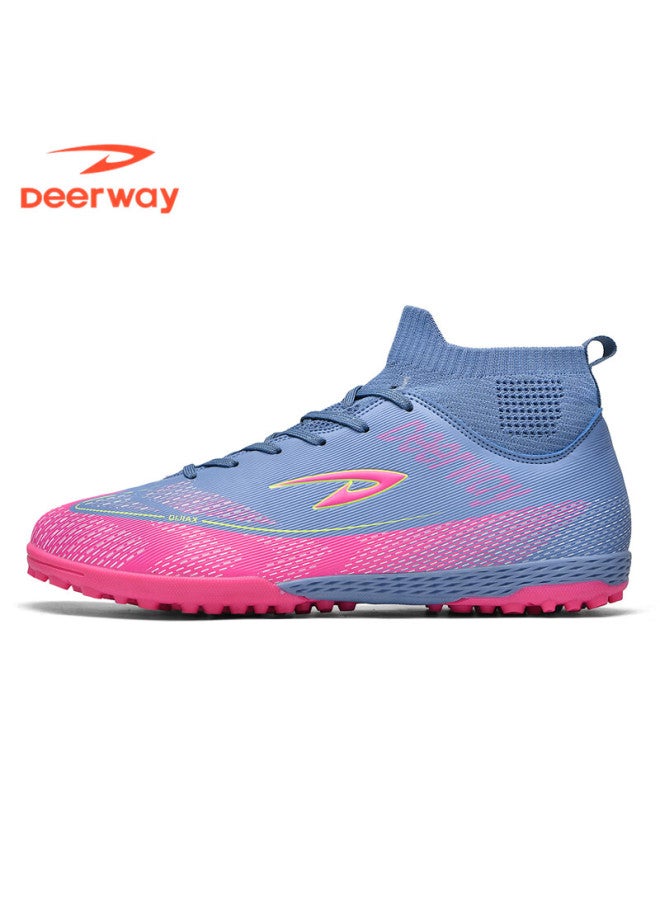 Deerway Adult Youth Soccer Shoes Tf Turf Studs Non-slip Wear-resistant Match Shoes Rose Red Purple Tf Turf Studs Size 43 - Image 1