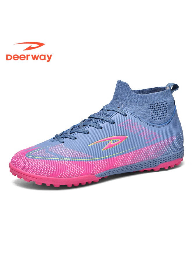 Deerway Adult Youth Soccer Shoes Tf Turf Studs Non-slip Wear-resistant Match Shoes Rose Red Purple Tf Turf Studs Size 43 - Image 3