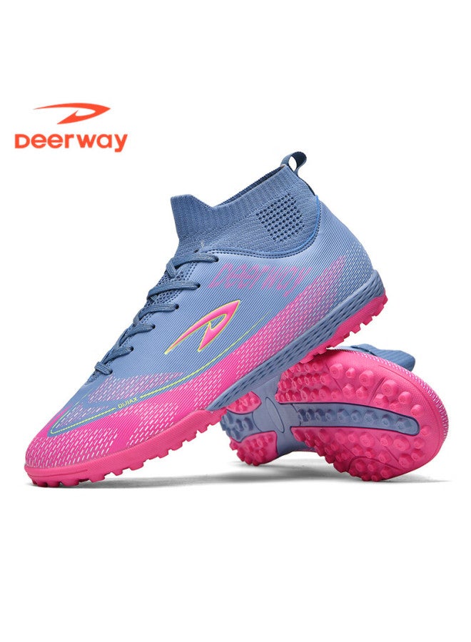 Deerway Adult Youth Soccer Shoes Tf Turf Studs Non-slip Wear-resistant Match Shoes Rose Red Purple Tf Turf Studs Size 43 - Image 2