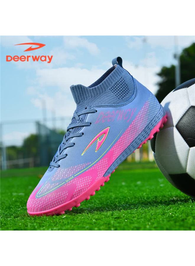 Deerway Adult Youth Soccer Shoes Tf Turf Studs Non-slip Wear-resistant Match Shoes Rose Red Purple Tf Turf Studs Size 43 - Image 5