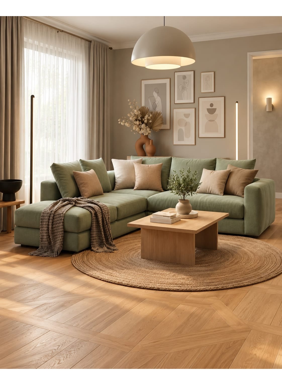 Luxury L-Shaped Family Couch with Extra Wide Relaxing Lounge and Thick Plush Seating