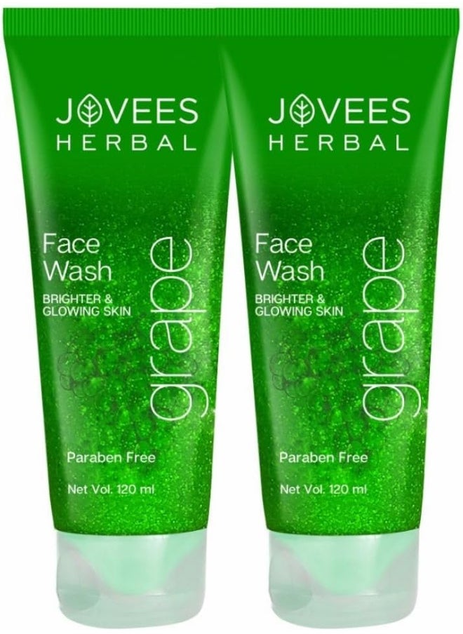 JOVEES HERBAL Jovees Clarifying Fairness Facewash with Grape, 120ml (Pack of 2)  - Image 1