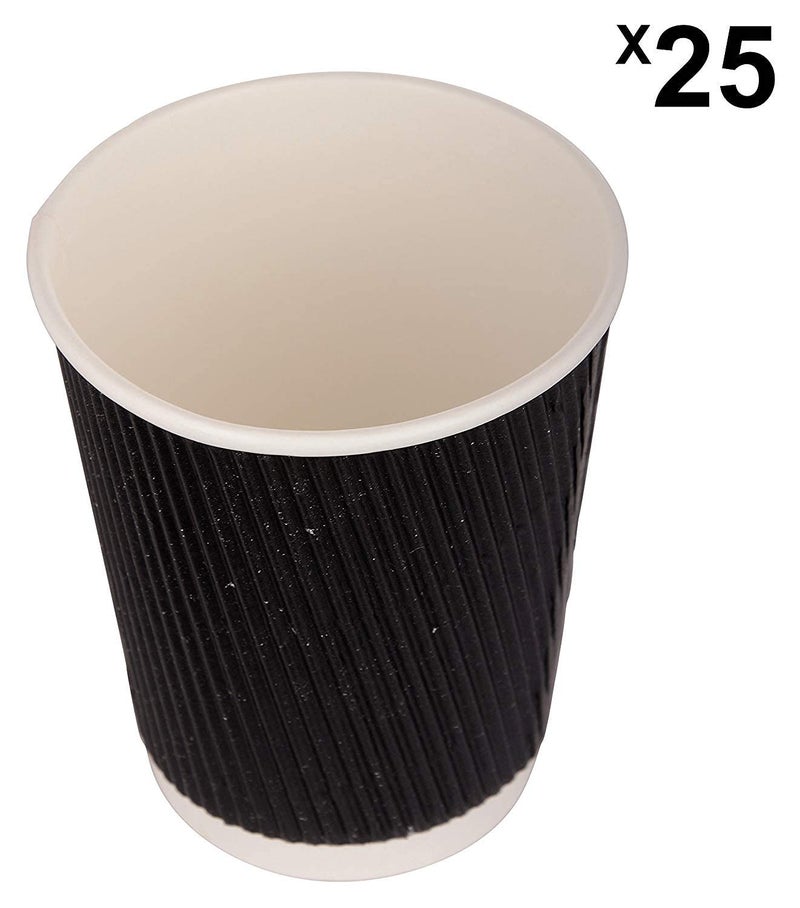 Ssanvi Disposable Glasses Use and Throw Coffee Cup Disapoble Juice Glass Ecofriendly Paper Glasses for House Party, Picnic Office Coffee Glass 250 Ml (25 PCs Black) - Image 3