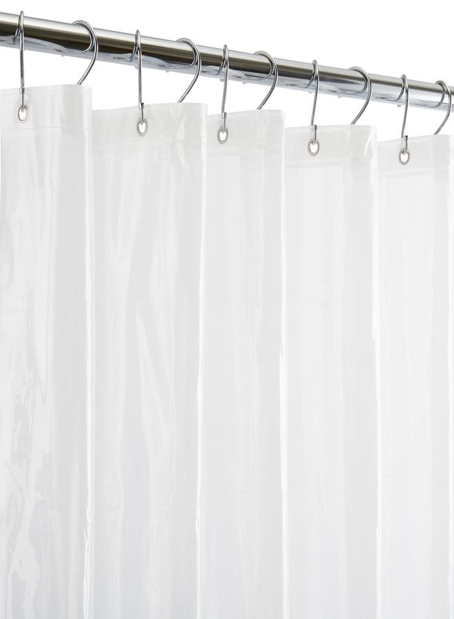 Bath Bliss Waterproof Shower Curtain Liner, 4X’s Splash Guard Suction Cup Leak Protection, 12 Rust Resistant Copper Grommets, 3 Large Magnet Hem, 100% PVC, 72"x72", Frost - Image 1