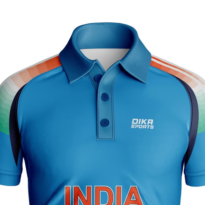 Dika Sports قميص ODI الجديد 2025 للرجال والأولاد فريق الهند للكريكيت | من 2 سنوات إلى 5XL - Image 3