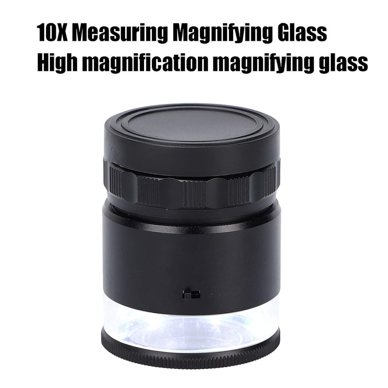 klarako 10x magnification 6LED magnifying glass Loupe, magnifying glass measuring magnifier, illuminated jewelry magnifier USB charging magnifier, jewelry magnifier jeweler magnifier for jewelry, diamonds, co - Image 3