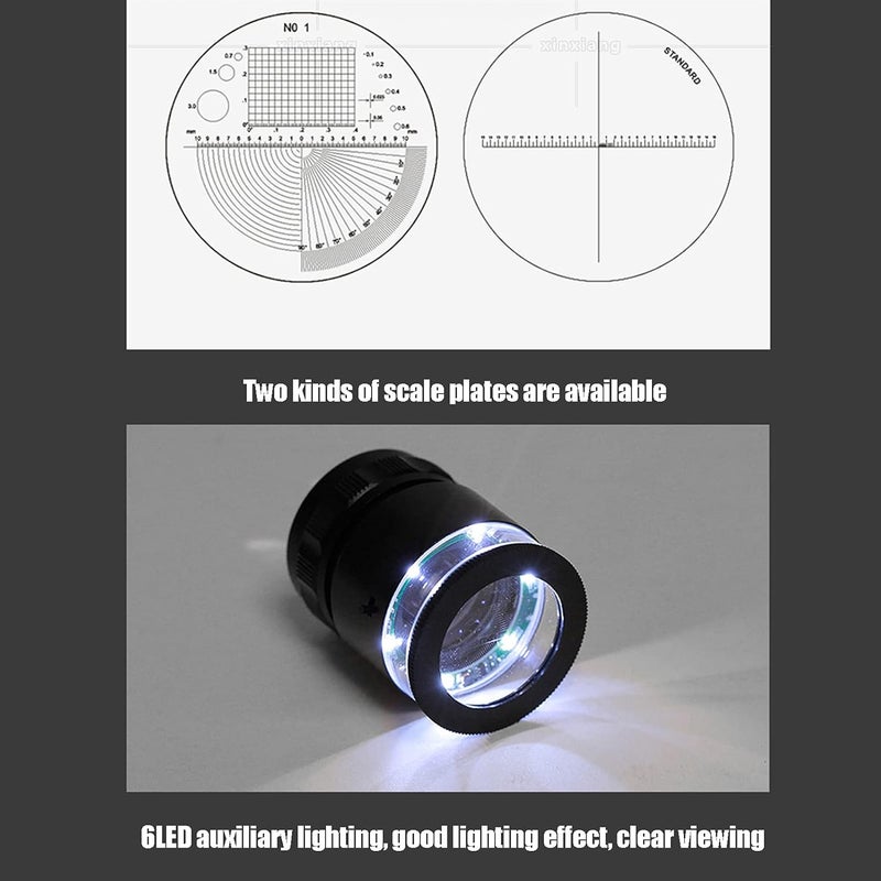 klarako 10x magnification 6LED magnifying glass Loupe, magnifying glass measuring magnifier, illuminated jewelry magnifier USB charging magnifier, jewelry magnifier jeweler magnifier for jewelry, diamonds, co - Image 4