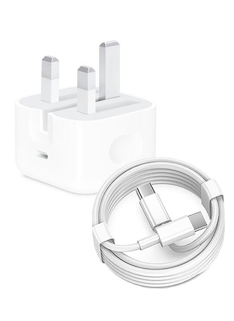 iPhone 20W Fast Charger and Cable Set, Wall Fast Charger with Type-C to C Cable Compatible, with 1.5m iPhone Fast Charging Cord for iPhone 16/16Plus/16 Pro/16 Pro Max/15 Pro max/15 Pro/15 plus/15