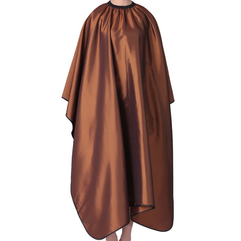 Iusmnur Barber Cape, Professional Hair Salon Cape with Adjustable Metal Clip, Shampoo Hair Cutting Cape for Barbers and Stylists - 55 x 63 inches (Brown) - Image 1