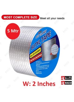 راكو رقائق الألومنيوم الشريط بوتيل المهنية 2in16.4ft سوبر شريط مقاوم للماء لتمزق الأنابيب سطح الكراك المعادن RV المظلة سقف تسرب نافذة ختم قارب ختم  - Image 2
