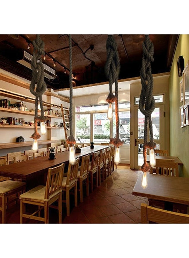 Rope Hanging Pendant Light Beige/Black - Image 3