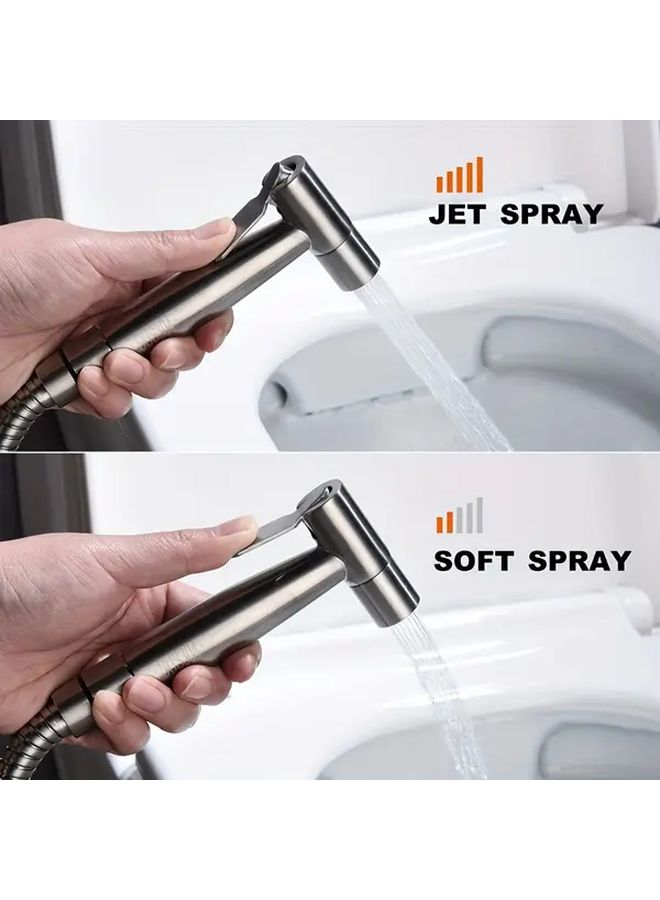 Stainless Steel Handheld Bidet Spray Gun Set G1 2 Interface For Toilet Kitchen Sink Pet Washing Silvery - Image 3