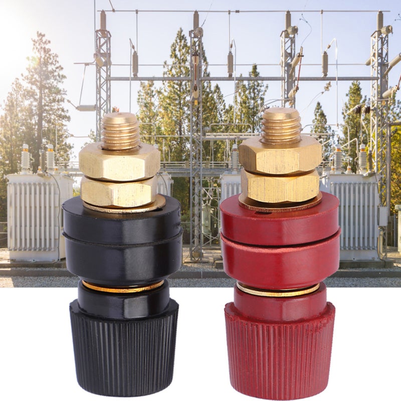 2pcs 555 Type Binding Post Brass Pillar Terminal Block M8 Thread 0V-380V 200A - Image 1