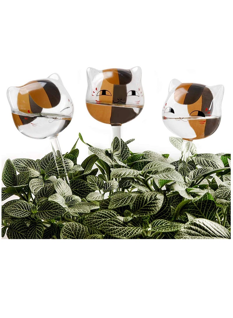 SOLARAE Plant Watering Devices, Automatic Self-Watering Globes Balls Garden Water Watering Bulbs for Plants, Aqua Water Globe, Hand Blown Clear Glass Plant Water Bulbs for Indoor and Outdoor, 3 Cats - Image 1
