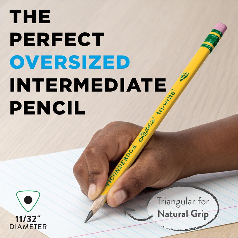 Ticonderoga® Tri-Write Pencils, With Erasers, #2 Lead, Yellow, Pack Of 36 - Image 3