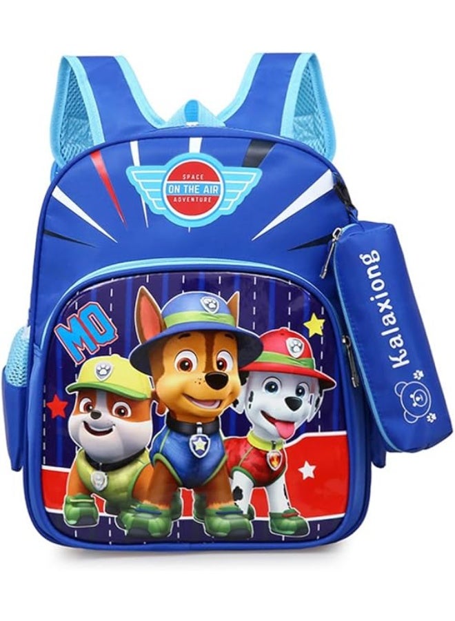 باو بترول الأزرق الملكي الأطفال حقيبة مدرسية النايلون مقاوم للماء المدرسية ل 3-6 سنوات بنين بنات طفل رياض الأطفال مرحلة ما قبل المدرسة الأطفال الكتب 29 * 14 * 35 سنتيمتر - Image 1