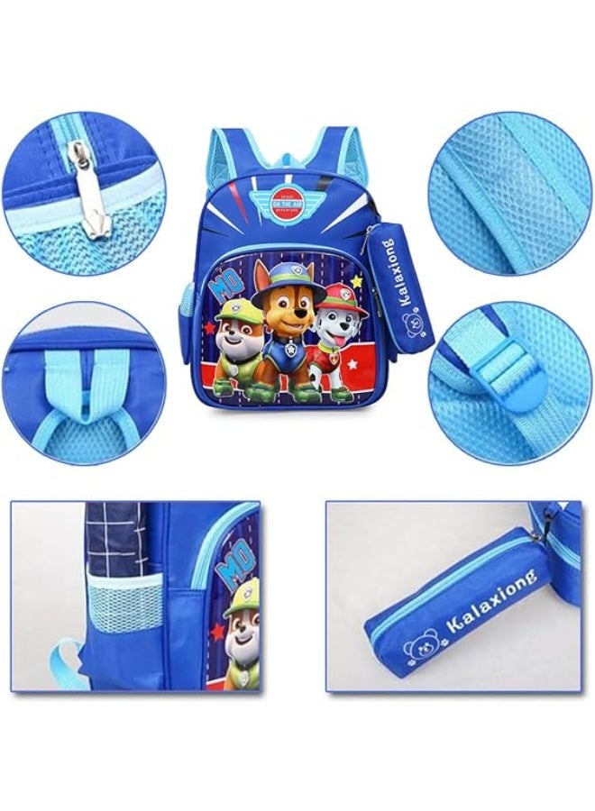 باو بترول الأزرق الملكي الأطفال حقيبة مدرسية النايلون مقاوم للماء المدرسية ل 3-6 سنوات بنين بنات طفل رياض الأطفال مرحلة ما قبل المدرسة الأطفال الكتب 29 * 14 * 35 سنتيمتر - Image 3