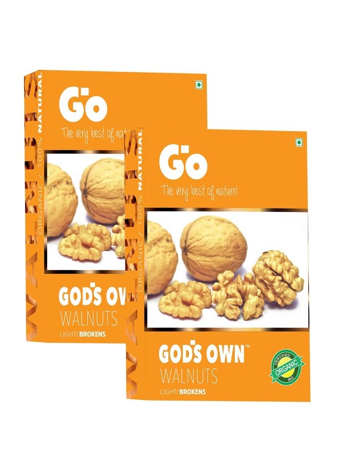 Go Organic Light Broken Walnut Kernels 500g, (250g x 2)| Akhrot Giri | Organic, Without Shell | Healthy Dry Fruits for Snacking & Baking - Image 1
