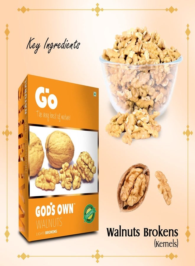 Go Organic Light Broken Walnut Kernels 500g, (250g x 2)| Akhrot Giri | Organic, Without Shell | Healthy Dry Fruits for Snacking & Baking - Image 4