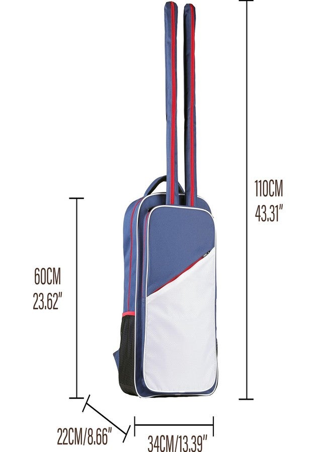 EIGEETO Fencing Storage Bag for Epee Saber and Foil Equipment - Portable Hema Sword Bag Backpack for Fencing Sword Suit and Mask (Red/White/Blue) - Image 2