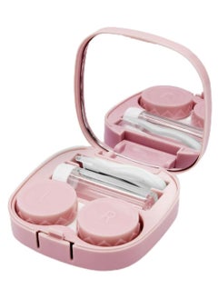 Oasisgalore Pink Travel Contact Lens Case with Cleaner, Washer, Applicator, Removal Tool, Mirror.  - Image 1