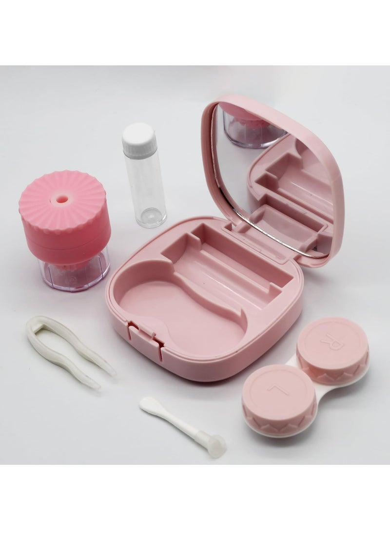 Oasisgalore Pink Travel Contact Lens Case with Cleaner, Washer, Applicator, Removal Tool, Mirror.  - Image 2