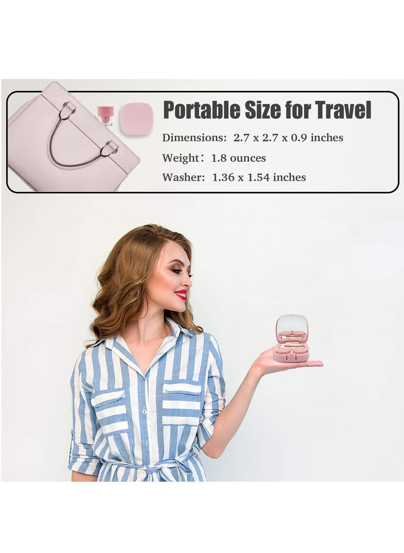Oasisgalore Pink Travel Contact Lens Case with Cleaner, Washer, Applicator, Removal Tool, Mirror.  - Image 3