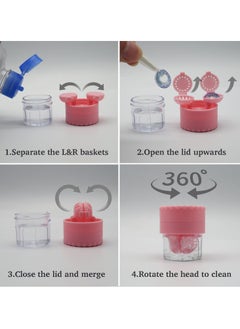 Oasisgalore Pink Travel Contact Lens Case with Cleaner, Washer, Applicator, Removal Tool, Mirror.  - Image 5