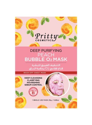 Pritty Purifying Bubble Face Mask with Peach Extract – 25g Oxygenating Sheet Mask for Deep Cleansing, Moisturizing, and Skin Brightening - pzsku/Z09D721C8A886915B16ABZ/45/_/1653907451/61bf9ac3-a69a-46e3-a3c6-e14662d7aea4
