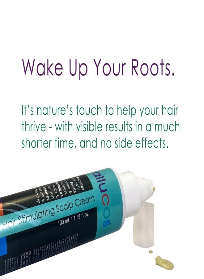 ALLUCOS Hair Growth Stimulating Scalp Cream - Enriched with Brahmi, Tulasi & Peppermint | Nourishes Scalp, Strengthens Roots & Promotes Thicker Hair | 100ml (Pack of 1) - Image 4