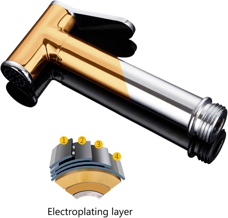 مرشة يدوية نحاسية للمرحاض والحفاضات، صنبور محمول مع خرطوم سهل التركيب - Image 5