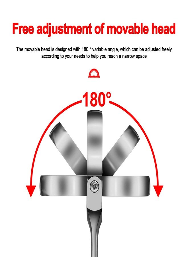 وايزأب مفتاح ربط WISEUP، مفتاح ربط CR-V من فولاذ الكروم والفاناديوم مقاس 8 مم، مفاتيح ربط مركبة قابلة للتعديل بزاوية 180 درجة، مفتاح ربط مزدوج الطرف، مضاد للانزلاق ومقاوم للصدأ، أدوات موفرة للعمالة - Image 3