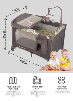 Mamakids Multi-functional Baby Crib, Foldable And Portable Newborn Playpen Cots With Changing Table And Toy Music Stand  - Image 2