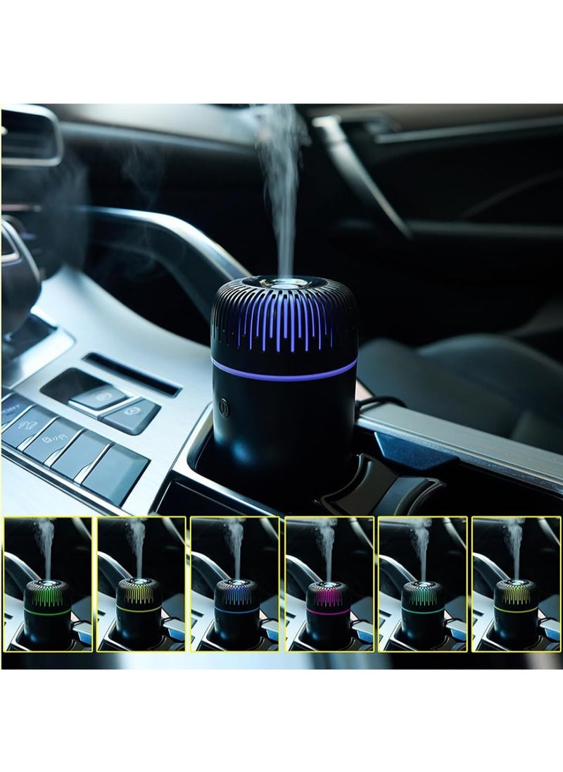 Car Diffusers for Essential Oils, Portable Humidifiers Office Humidifiers, Car Humidifier 7 Color Car Essential Oil Diffuser Mini Diffuser Car Oil Diffusers, USB Humidifier for Bedroom (Black)