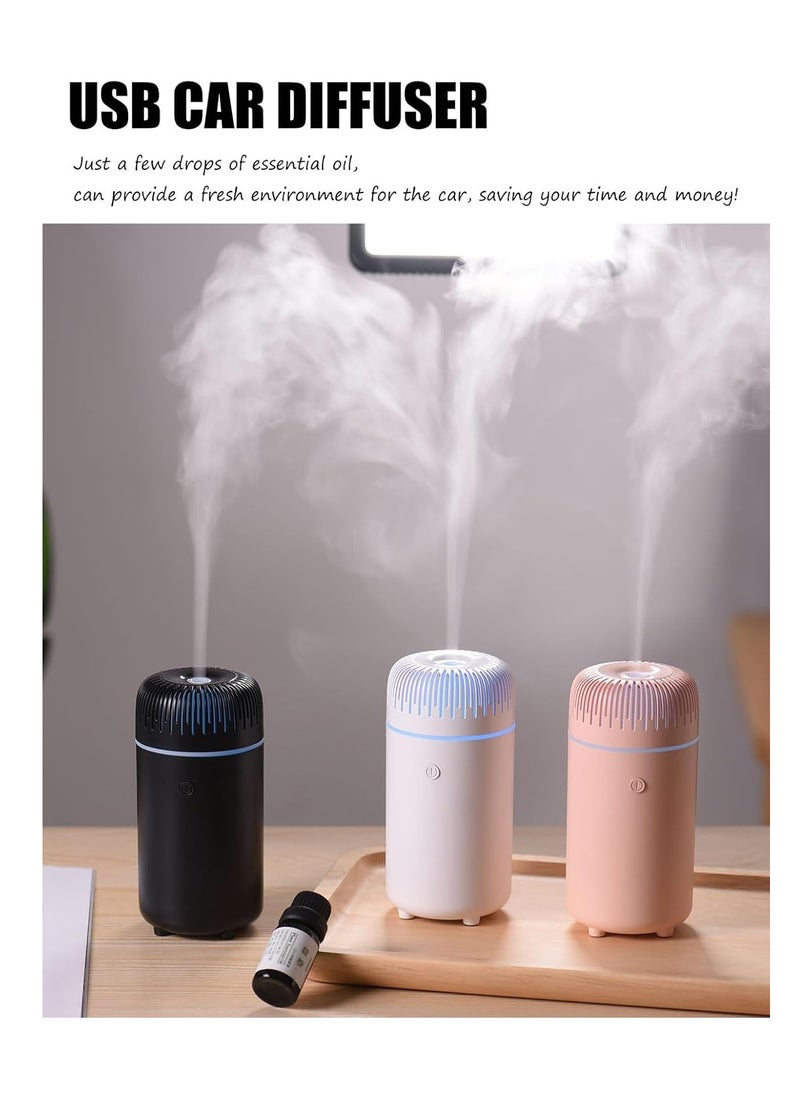 Car Diffusers for Essential Oils, Portable Humidifiers Office Humidifiers, Car Humidifier 7 Color Car Essential Oil Diffuser Mini Diffuser Car Oil Diffusers, USB Humidifier for Bedroom (Black)