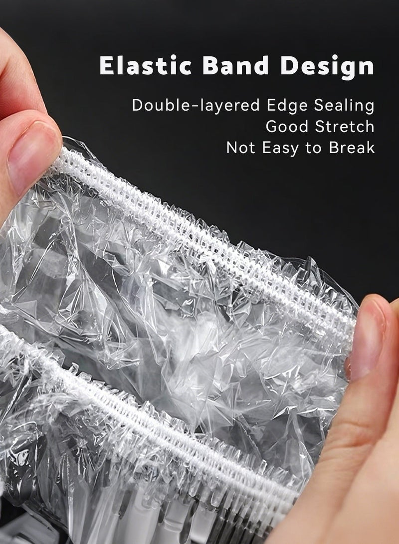 200 extra-large, thick disposable large shower caps, plastic transparent large thick waterproof shower caps, suitable for women, essential accessories for hotels and travel, deep hair care and cleaning supplies - Image 2