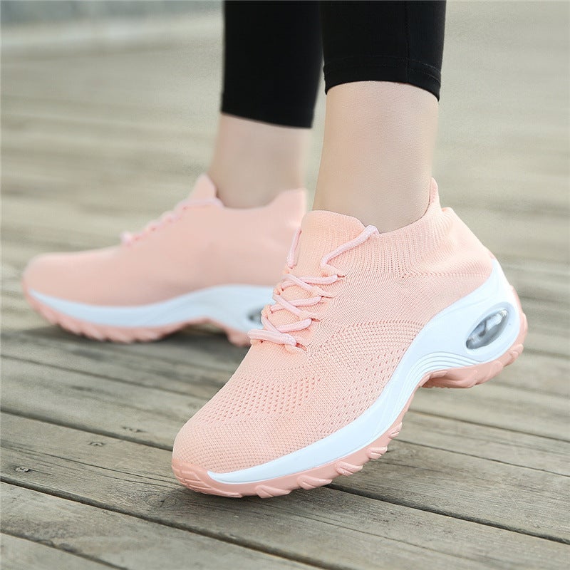 Independent Station Large Size Women'S Shoes Fly Woven Socks Shoes Air Cushion Sports Casual Shoes Square Dance Shoes Mother Shoes Generation Hair - Image 5