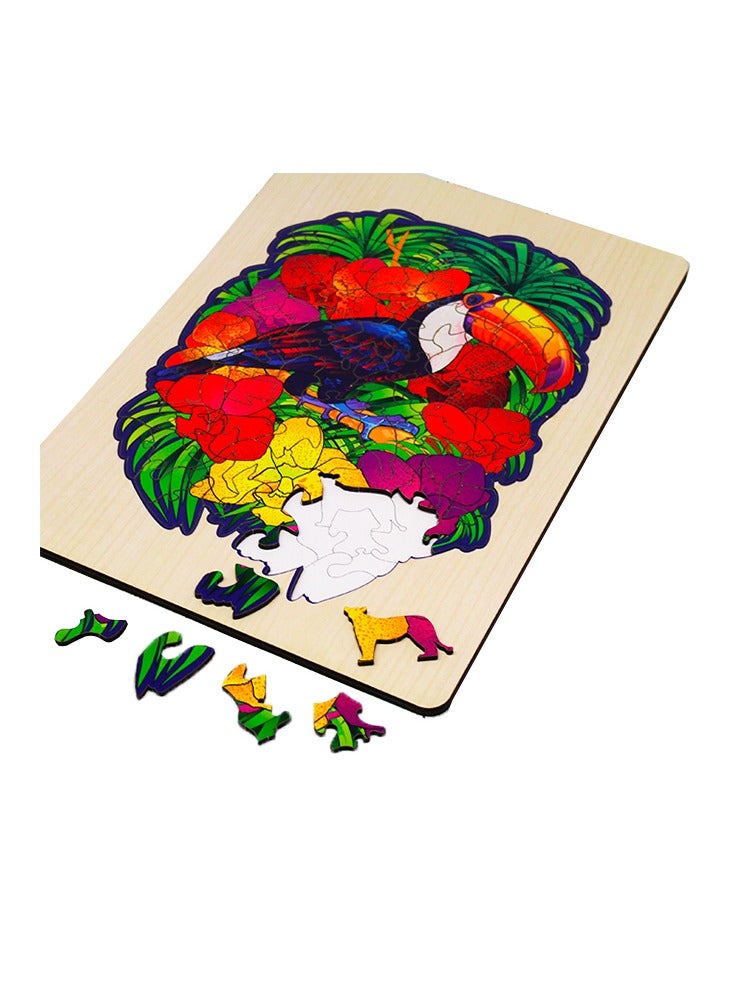 فوفا FOFA اللعب خشبية صديقة للبيئة الاطفال بانوراما لعبة اللغز - الطوقان الوجه 104 جهاز كمبيوتر شخصى المجلس التعليمي التعلم 3 4 5 سنوات من العمر بنات الأولاد الهدايا السفر لعبة شكل الجذعية مونتيسوري المستدامة - Image 4